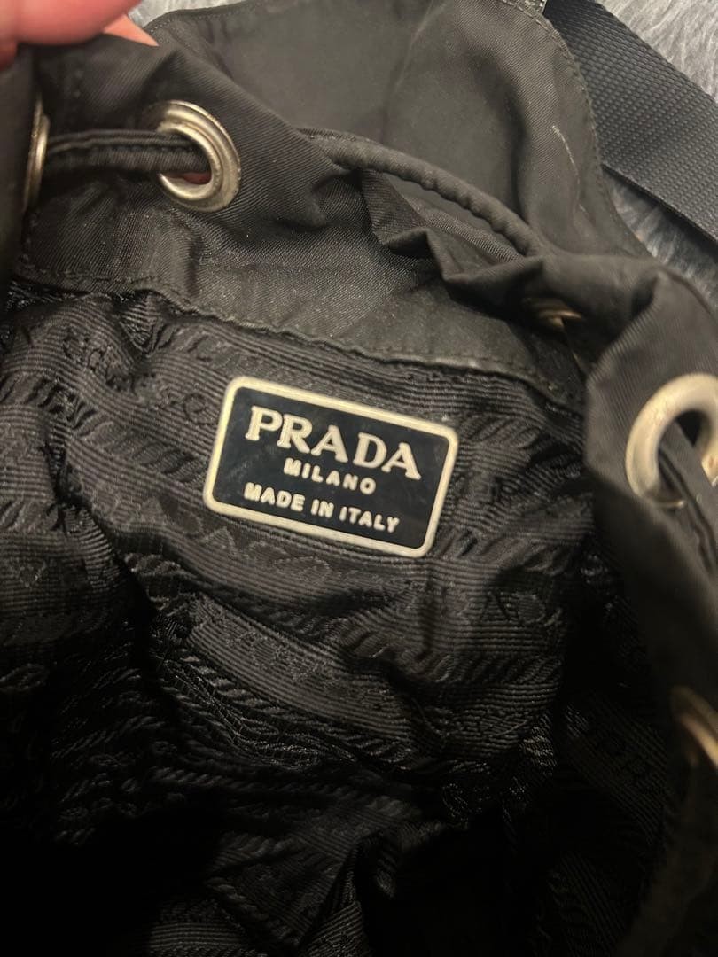 PRADA Black Nylon Mini Backpack Drawstring Near U… - image 4