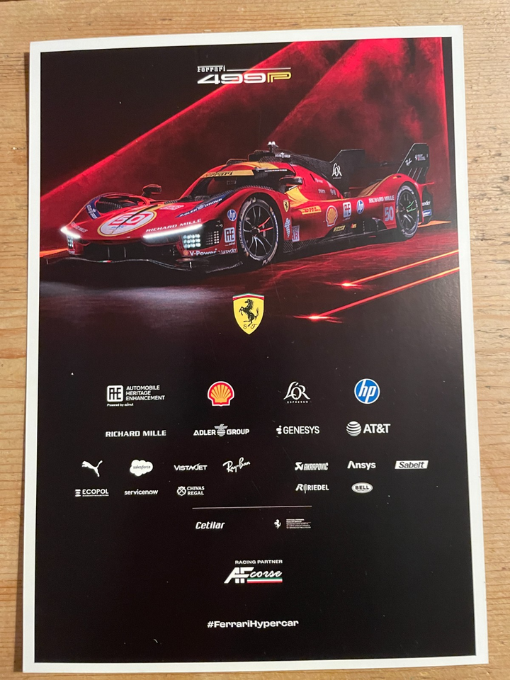 24 HEURES DU MANS 2025 CARTE CARD FERRARI #51 DEDICACEE 15x15 AF CORSE 24H00 WEC EUR 39,99