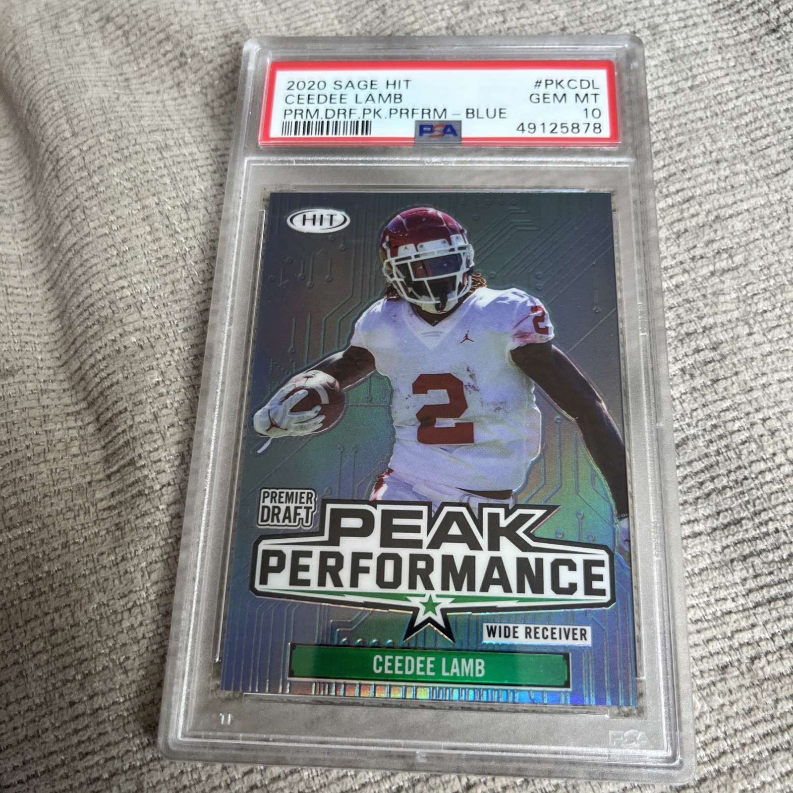 CeeDee Lamb Sage Hit Premier Draft Peak Performance #PKCDL Blue