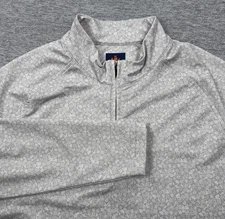 Donald Ross Pullover Mens Medium Gray Floral Performance 1/4 Zip Mock Neck Golf