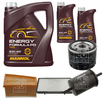 FEBI BILSTEIN Inspektionspaket 7L MANNOL Energy Formula PD 5W-40 für Opel