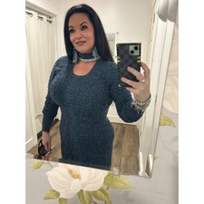 Alexander McQueen Wool Sweater Dress with Detachable Jeweled Collar XL