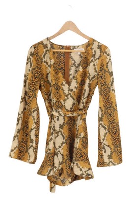 IN THE STYLE Damen Jumpsuit 40/M Mehrfarbig Tierdruck Elegant Party