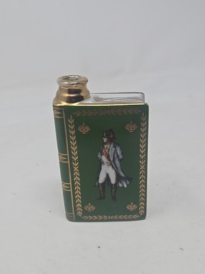 Limoges Castel Camus Napoleon Bicentenial Book-Shaped Cognac Bottle Green No Top