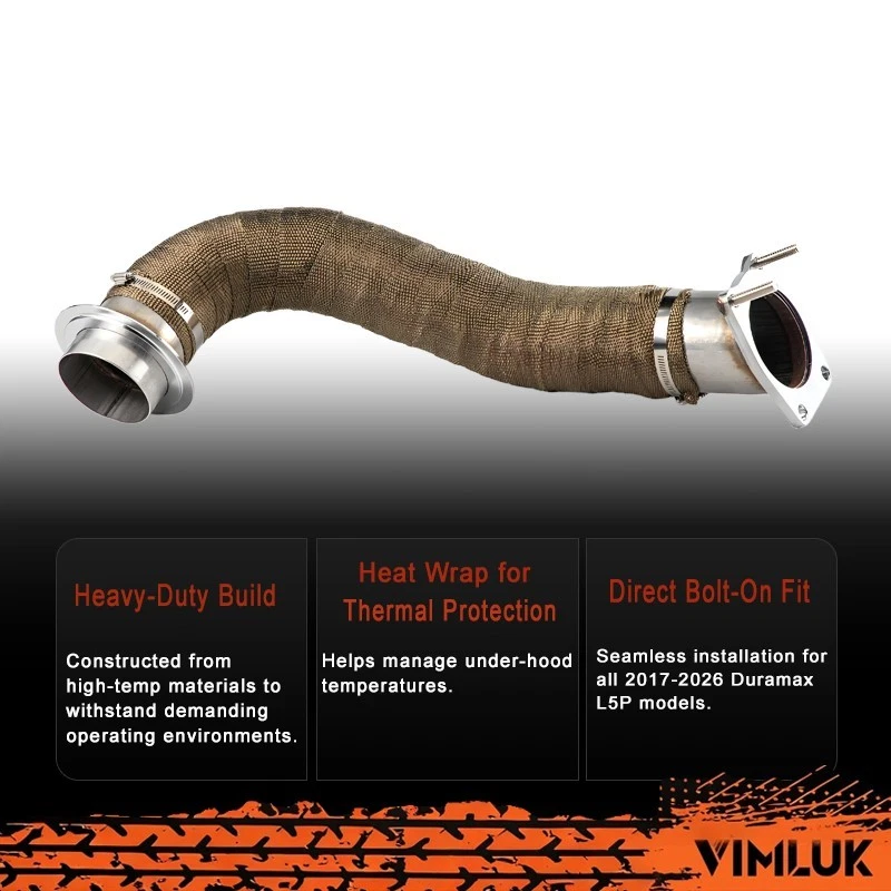 Diesel Turbo Exhaust 3.5" Pipe for 17-25 Chevy Silverado/GMC Sierra 6.6L Duramax Foto 4 de 4