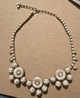 Vintage Alice Caviness Milk Glass Rhinestone Necklace Unique Unsigned