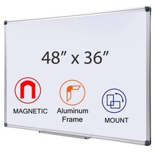 x 36 Magnetic Dry Erase Whiteboard Aluminum Frame Wall Mount Marker Tray