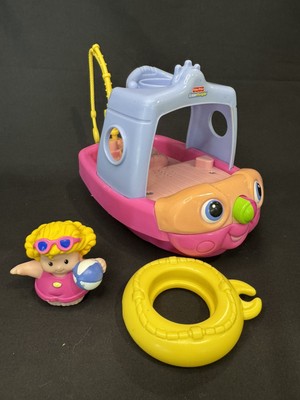Fisher-Price Little People Sail 'N Float Boat-Pink Works! 2007 see video