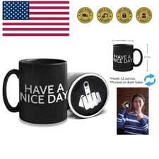 Funny Coffee Mug for Men and Women - Have A Nice Day Mug Middle Finger Bottom...