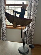 Metal Balance Toy RETIRED Row Boat Folk Art