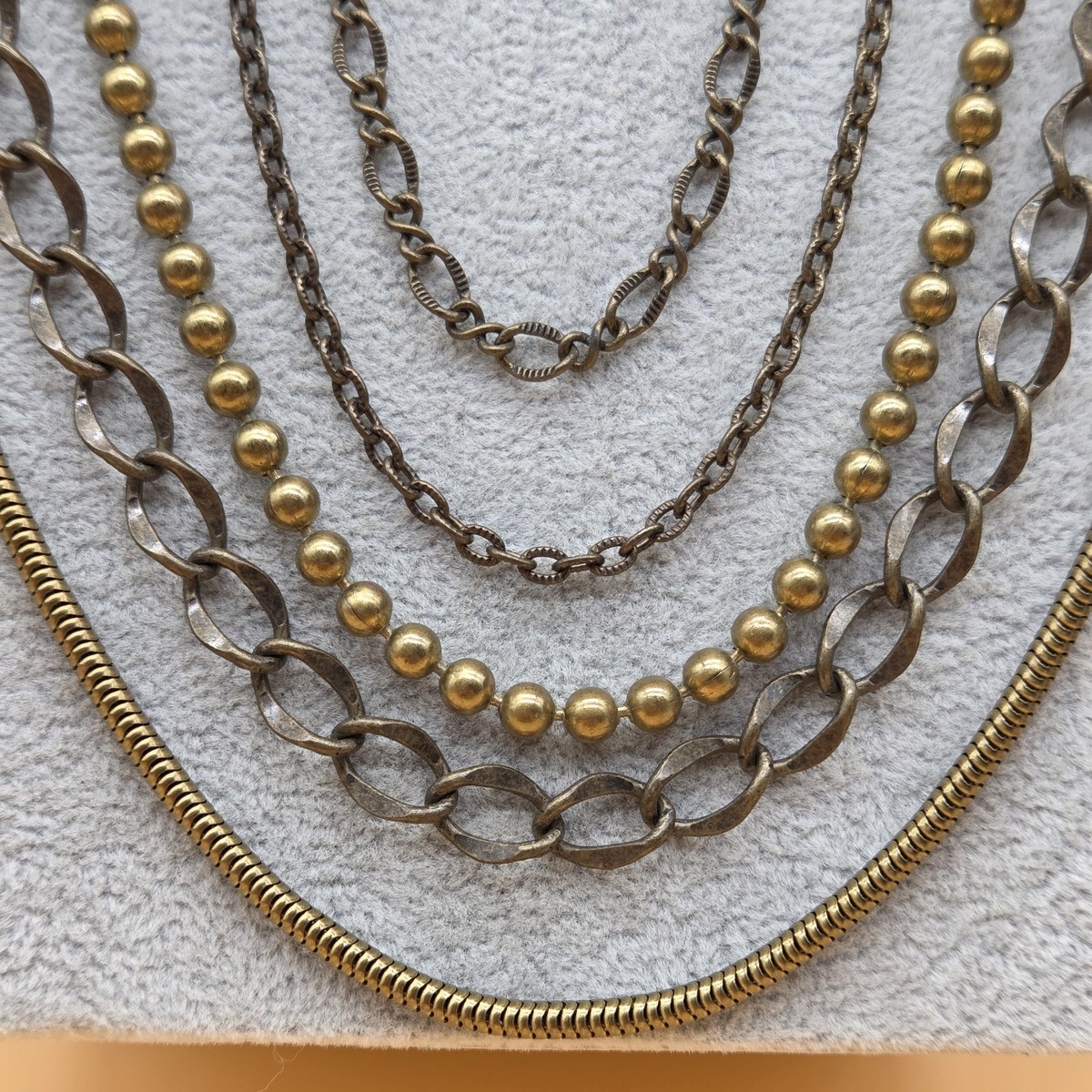 Grandmother's Buttons Multi Strands Chain Statement Necklace View 6