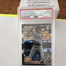 2019 Bowman Marco Luciano BP-82 Camo Prospects Rookie PSA 8 San Francisco Giants
