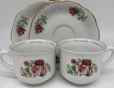 Set of 2 Vintage Formalities by Baum Bros Maria Collection Teacups and Saucers