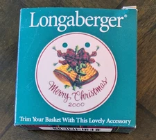 NIB " Merry Christmas 2000 " Baket Tie-On #36641 Basket Bells w/ Bow