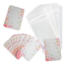 Flower Earring Display Cards With Bags Necklace Display Cards Sets Earring Pa...