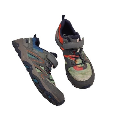Merrell Trail Quest Waterproof Hiking Shoes Mens 6M Grey Orange Machine Washable