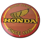 Vintage Honda Sign - Motorcycle Biker Automobile Gas Pump Service Porcelain Sign