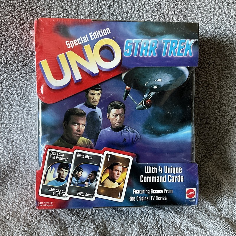 1999 Star Trek Special Edition Uno Card Game Mattel with Tin complete  112 cards