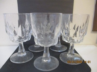 Arcoroc Artic wine glasses distinctive vertical wedge cut pattern on the bowl