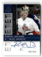 2002-03 SP Authentic - Future Watch Pascal Leclaire #185 /999 (AU, RC)