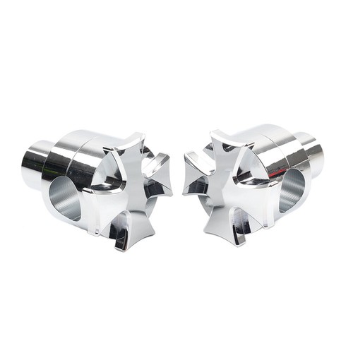 2" Rise Handlebar Riser Clamp Mount For Harley Softail Dyna Road King Chrome - Picture 8 of 13