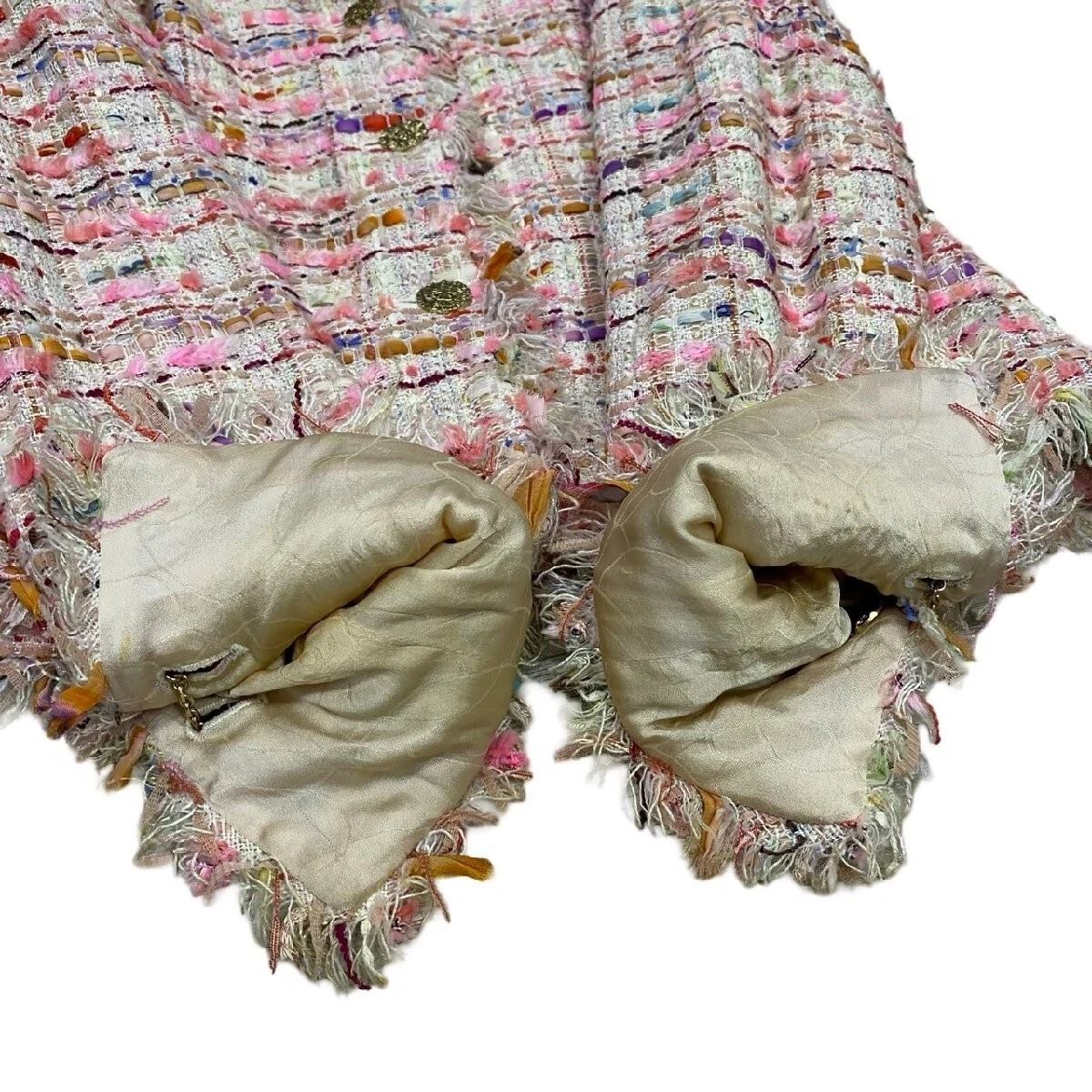 Giacca sartoriale CHANEL vintage 04P Coco Mark bottoni tweed taglia 40 donna rosa