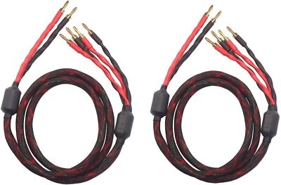 High-End Bi-Wiring Lautsprecherkabel Set mit Banana-Verbinder  2 x 2,50 m