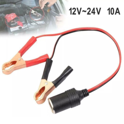 crocodile clip cigarette lighter 12V 24V Car Cigarette Lighter Female Socket to Battery Alligator Crocodile  Clip