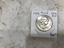 1959 PROOF FRANKLIN SILVER HALF DOLLAR,Sharp bell lines