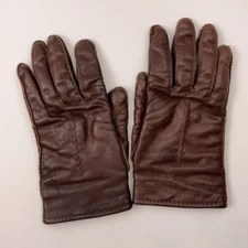 Retro Brown Dress Winter Gloves Wavy Stitching Pattern