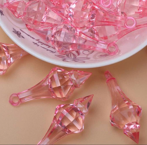 100Pcs/lot 18*46mm Hanging Pendant Diamond Drop Chandelier Acrylic Crystal Bead - Picture 15 of 35