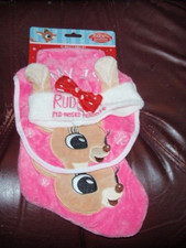 Clarice Rudolph The Red Nosed Reindeer Baby First Christmas Bib,Hat,Stocking Set
