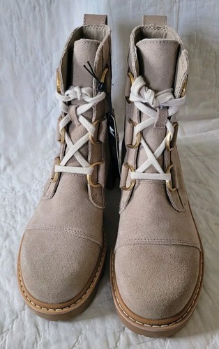 SOREL Joan Now Lace Up Suede Leather Boots Taupe Tan Women's Size 8 NEW - Picture 5 of 10