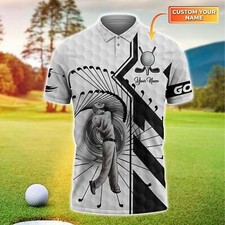 Golf Polo Custom Name Golf Polo Shirt Personalized 3D Polo Shirts Golf Outfit