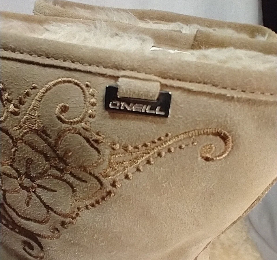 Bota de nieve de invierno para mujer O'NEILL GAMUZA ALTURA DE PANTORRILLA FORRADA TALLA 8-8,5 BEIGE - ¡BONITA! Foto 3 de 4