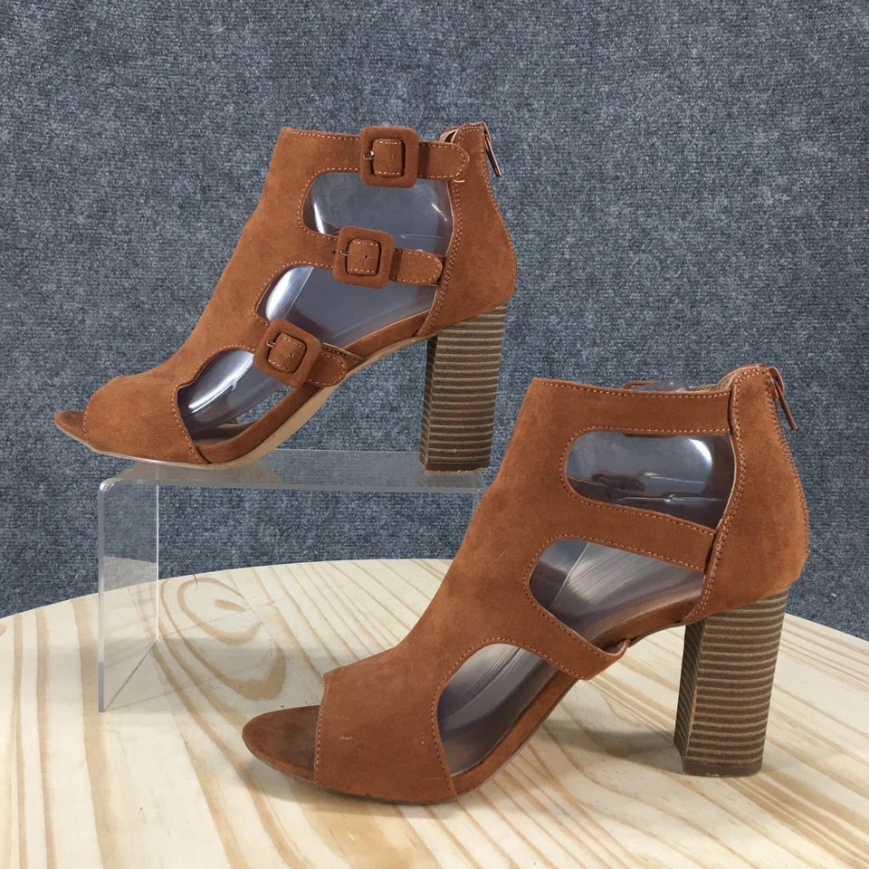 Madden Girl Botas Mujer 9 Beatrik Botín Marrón Punta abierta Informal Tacón bloque Foto 2 de 4