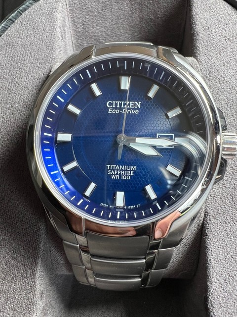 Citizen E111-s078369 Eco-drive Titanium Saphire Wr100 Mens Watch for sale  online | eBay