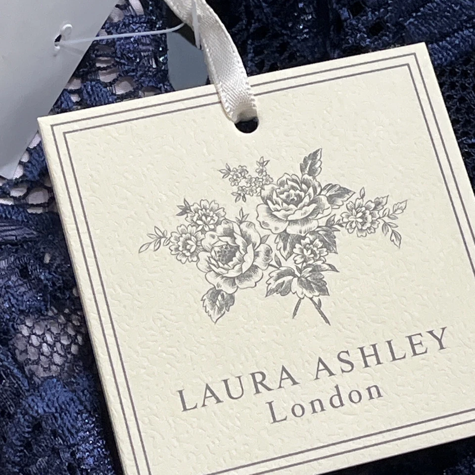 Vestido Laura Ashley London Bebé Niñas 18M Azul Encaje Superpuesto Rosa Tule Boda Foto 4 de 4
