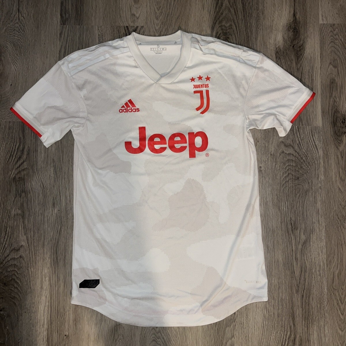 Adidas Juventus Away 2019-20 Soccer Jersey - Size S. White/Red