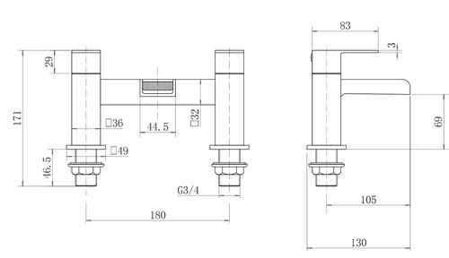 Complete Bathroom Suite Black RH Shower Bath Screen Basin Vanity Toilet 1700mm - Picture 13 of 17