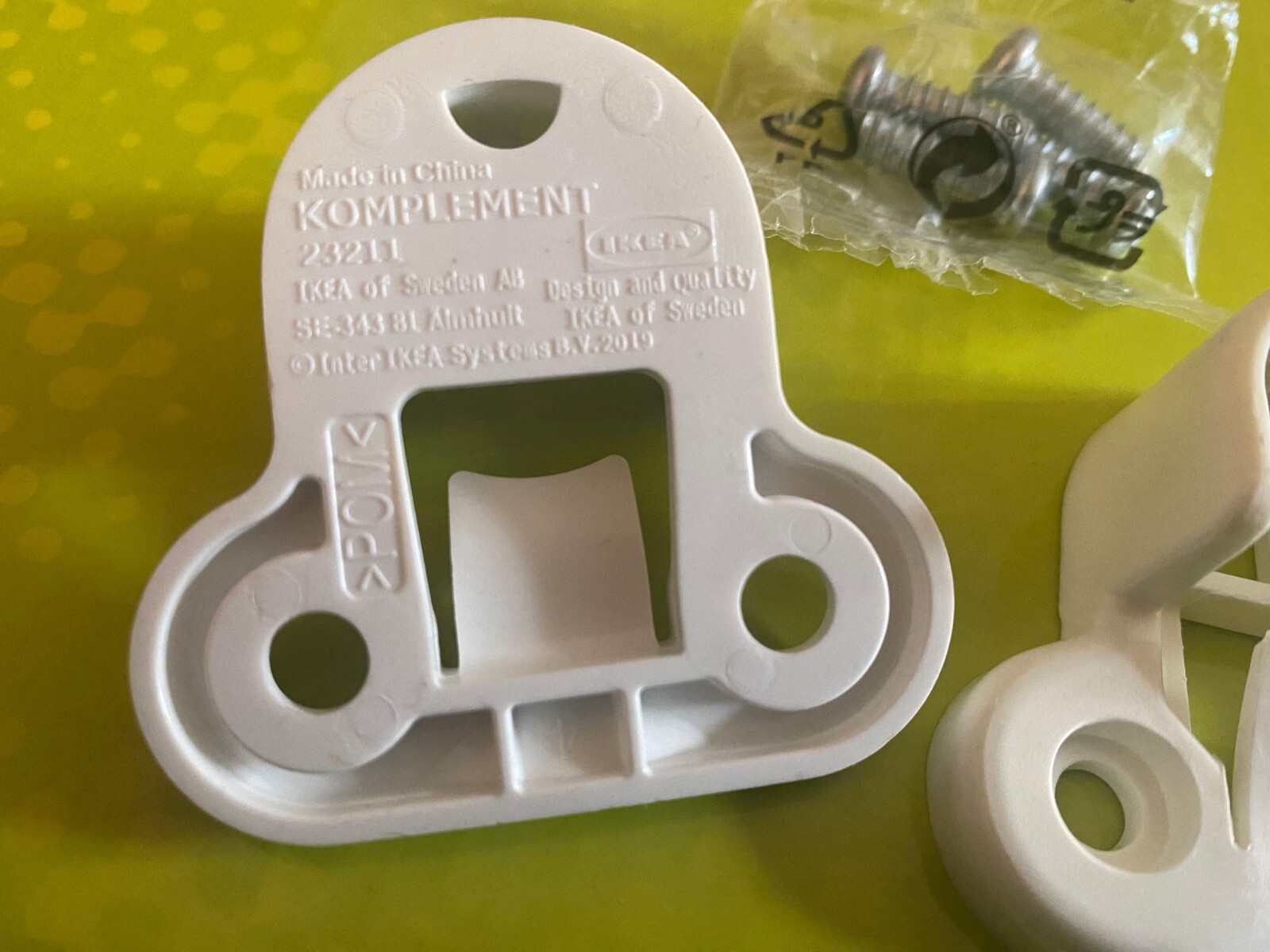 130527 X 2 ORIGINAL IKEA WHITE PAX Wardrobe Brackets Clips for Rail