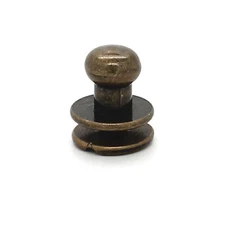Button Stud Antique Brass 8 mm Screw Back 11310-09 