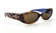 Vintage Rochas Sunglasses mod 9305 54 CR39 Purple Tortoise Brown Oval Rhinestone