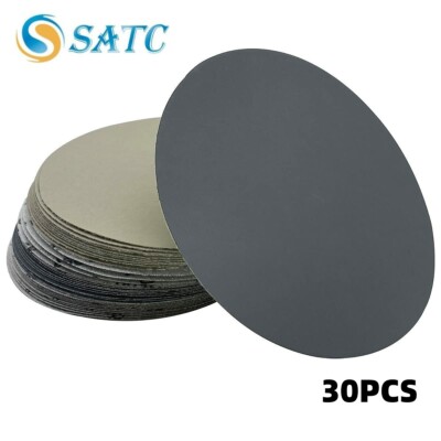 30X 6'' Wet Dry Sanding Discs 800-3000 Grit Hook and Loop Orbital Sandpaper Pads