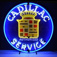 Cadilac Authorized Service Auto Neon Sign 25"x25"
