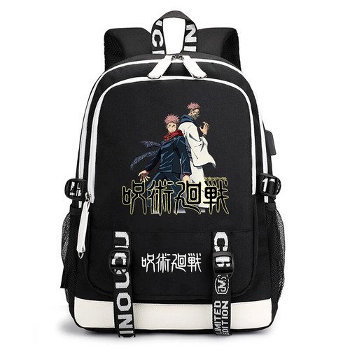 Zaino Jujutsu Kaisen borsa scuola studenti bambini borsa USB ritorno a scuola regalo - Foto 20 di 56