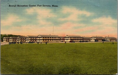 Recruit Reception Center Fort Devens Massachusetts 1942 Postcard D316