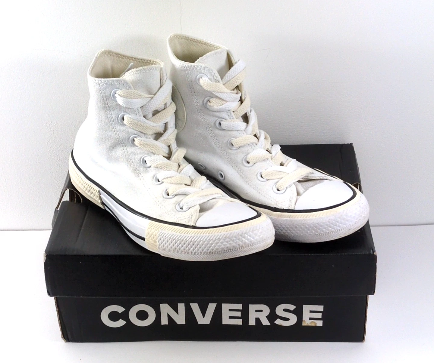 Converse All Star Hi Distort Donna UK5 EU37.5 US7 Scatola Originale Bianca