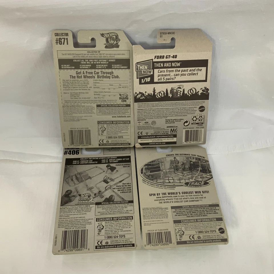 Hot Wheels Chrysler Thunderbolt Ford GT-40 Shelby Cobra 427 S/C Lote de 4 DieCast Foto 4 de 4