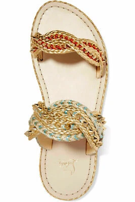 Christian Louboutin Normandie Pantoletten Sandales Clous Slides Chaussures 36 - Photo 1/4
